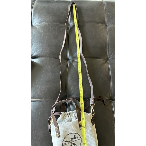 Upcycled Hermes Dustbag Drawstring Small Tote Bag Crossbody & Travel Perfu - Picture 10 of 16